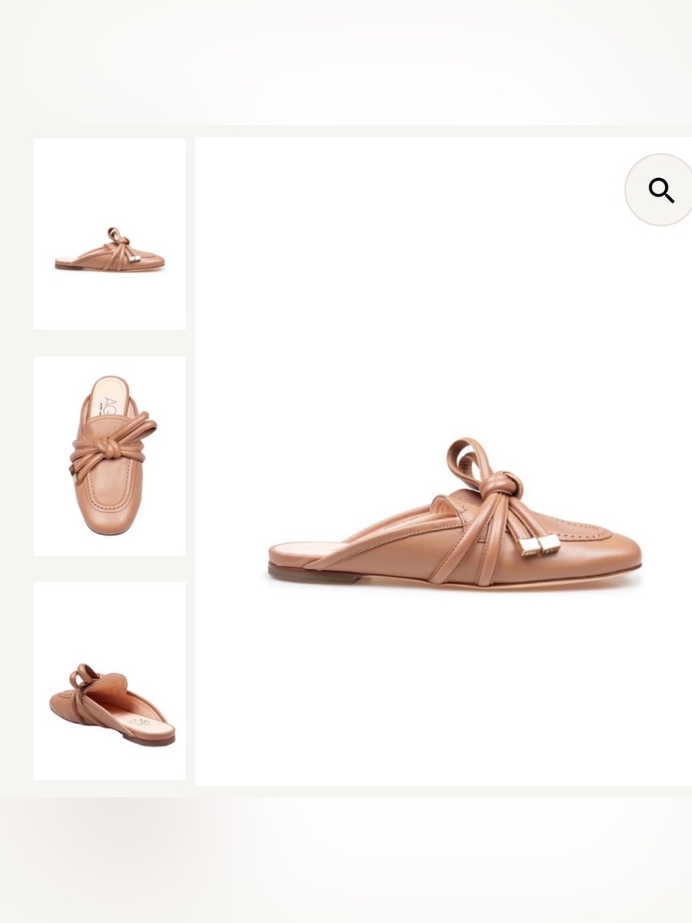 AGL Ribbon Leather Mule, Cocoa, 39